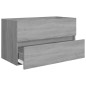 vidaXL Waschbeckenschrank mit Einbaubecken Grau Sonoma Holzwerkstoff vidaXL Waschbeckenschrank mit Einbaubecken Grau Sonoma Holzwerkstoff