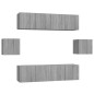 vidaXL 6-tlg. TV-Schrank-Set Grau Sonoma Holzwerkstoff vidaXL 6-tlg. TV-Schrank-Set Grau Sonoma Holzwerkstoff