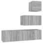 vidaXL 4-tlg. TV-Schrank-Set Grau Sonoma Holzwerkstoff vidaXL 4-tlg. TV-Schrank-Set Grau Sonoma Holzwerkstoff
