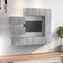 vidaXL 8-tlg. TV-Schrank-Set Grau Sonoma Holzwerkstoff