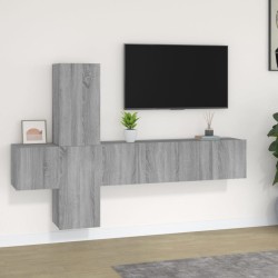 vidaXL 5-tlg. TV-Schrank-Set Grau Sonoma Holzwerkstoff