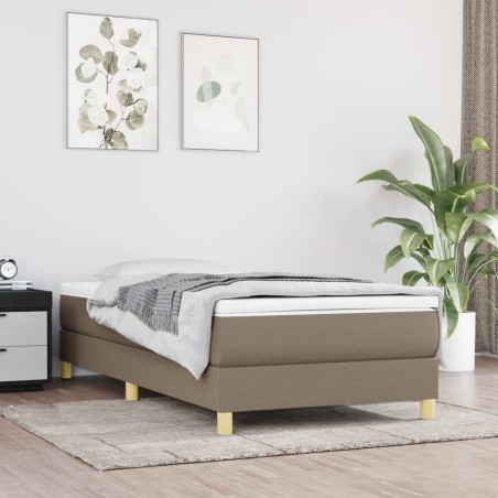 vidaXL Bettgestell Taupe 90x200 cm Stoff
