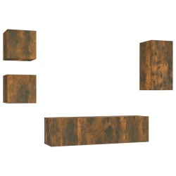 vidaXL 5-tlg. TV-Schrank-Set Räuchereiche Holzwerkstoff