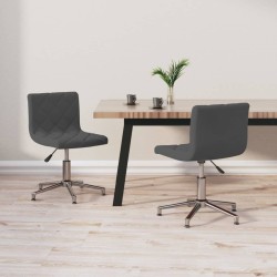 Esszimmerstühle 2 Stk. Drehbar Dunkelgrau Samt