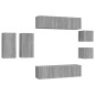 vidaXL 8-tlg. TV-Schrank-Set Grau Sonoma Holzwerkstoff vidaXL 8-tlg. TV-Schrank-Set Grau Sonoma Holzwerkstoff