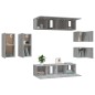 vidaXL 8-tlg. TV-Schrank-Set Grau Sonoma Holzwerkstoff vidaXL 8-tlg. TV-Schrank-Set Grau Sonoma Holzwerkstoff