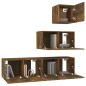 vidaXL 4-tlg. TV-Schrank-Set Räuchereiche Holzwerkstoff vidaXL 4-tlg. TV-Schrank-Set Räuchereiche Holzwerkstoff
