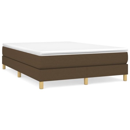 vidaXL Bettgestell Dunkelbraun 140x200 cm Stoff