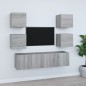 vidaXL 6-tlg. TV-Schrank-Set Grau Sonoma Holzwerkstoff vidaXL 6-tlg. TV-Schrank-Set Grau Sonoma Holzwerkstoff