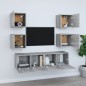 vidaXL 6-tlg. TV-Schrank-Set Grau Sonoma Holzwerkstoff vidaXL 6-tlg. TV-Schrank-Set Grau Sonoma Holzwerkstoff