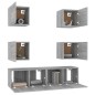 vidaXL 6-tlg. TV-Schrank-Set Grau Sonoma Holzwerkstoff vidaXL 6-tlg. TV-Schrank-Set Grau Sonoma Holzwerkstoff