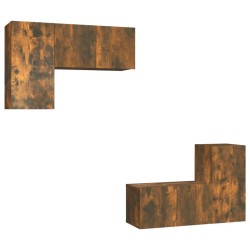 vidaXL 4-tlg. TV-Schrank-Set Räuchereiche Holzwerkstoff