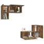 vidaXL 4-tlg. TV-Schrank-Set Räuchereiche Holzwerkstoff vidaXL 4-tlg. TV-Schrank-Set Räuchereiche Holzwerkstoff