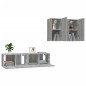 vidaXL 4-tlg. TV-Schrank-Set Grau Sonoma Holzwerkstoff vidaXL 4-tlg. TV-Schrank-Set Grau Sonoma Holzwerkstoff
