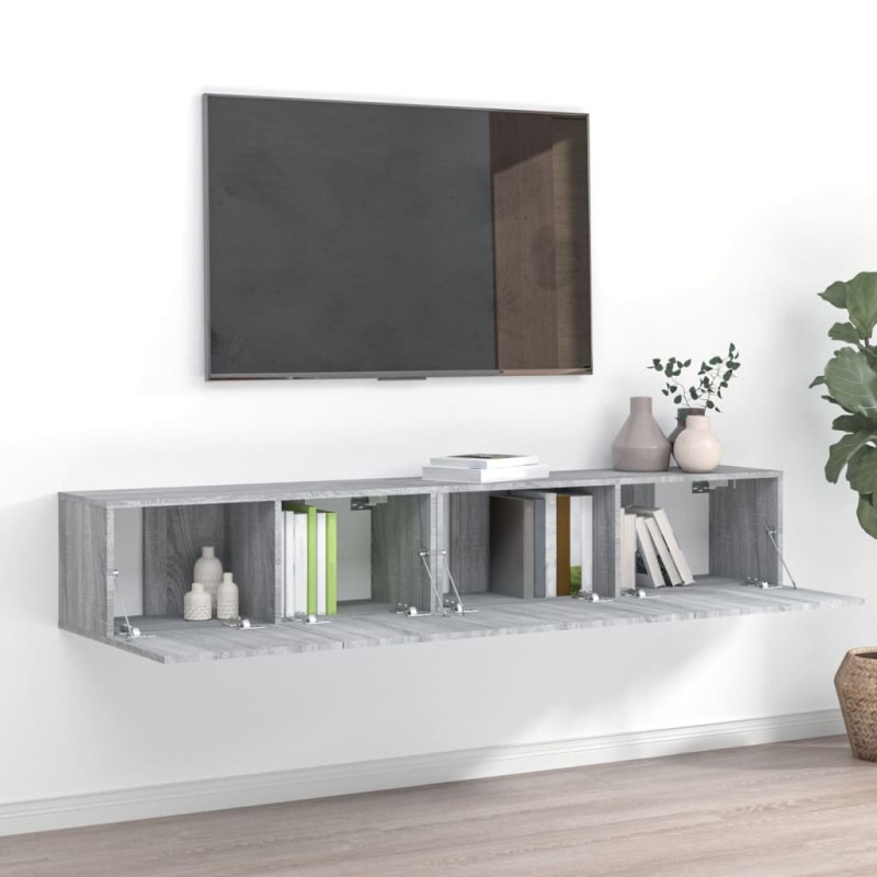 vidaXL 2-tlg. TV-Schrank-Set Grau Sonoma Holzwerkstoff vidaXL 2-tlg. TV-Schrank-Set Grau Sonoma Holzwerkstoff