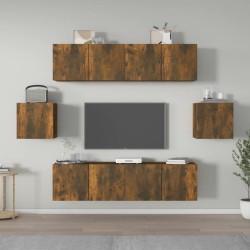 vidaXL 6-tlg. TV-Schrank-Set Räuchereiche Holzwerkstoff