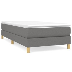 vidaXL Boxspringbett Dunkelgrau 90x190 cm Stoff
