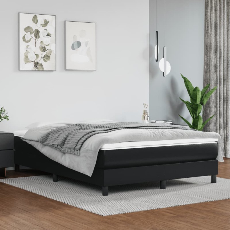 vidaXL Bettgestell Schwarz 140x190 cm Kunstleder vidaXL Bettgestell Schwarz 140x190 cm Kunstleder