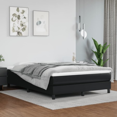 vidaXL Bettgestell Schwarz 140x190 cm Kunstleder