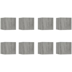 vidaXL TV-Wandschrank 8 Stk. Grau Sonoma 30,5x30x30 cm