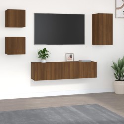 vidaXL 5-tlg. TV-Schrank-Set Braun Eichen-Optik Holzwerkstoff