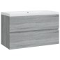 vidaXL Waschbeckenschrank mit Einbaubecken Grau Sonoma Holzwerkstoff vidaXL Waschbeckenschrank mit Einbaubecken Grau Sonoma Holzwerkstoff