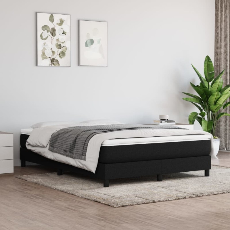vidaXL Boxspringbett Schwarz 140x200 cm Stoff vidaXL Boxspringbett Schwarz 140x200 cm Stoff