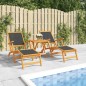 vidaXL Garten-Liegestühle 2 Stk. Massivholz Akazie und Textilene vidaXL Garten-Liegestühle 2 Stk. Massivholz Akazie und Textilene