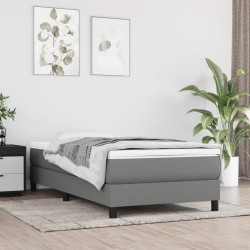 vidaXL Boxspringbett Dunkelgrau 90x200 cm Stoff