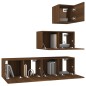 vidaXL 4-tlg. TV-Schrank-Set Braun Eichen-Optik Holzwerkstoff vidaXL 4-tlg. TV-Schrank-Set Braun Eichen-Optik Holzwerkstoff