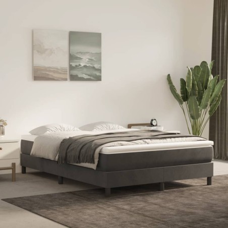 vidaXL Boxspringbett Dunkelgrau 140x200 cm Samt
