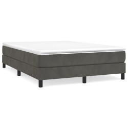 vidaXL Boxspringbett Dunkelgrau 140x200 cm Samt
