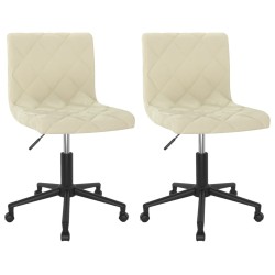 Esszimmerstühle 2 Stk. Drehbar Creme Samt