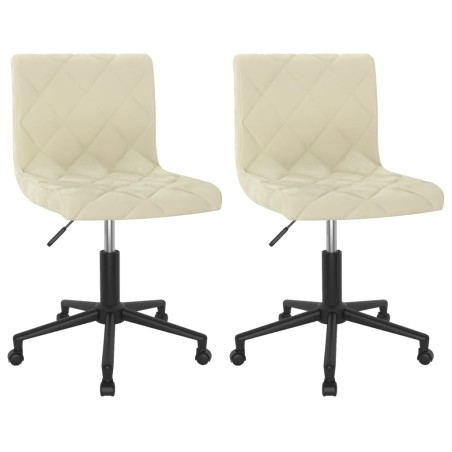 Esszimmerstühle 2 Stk. Drehbar Creme Samt