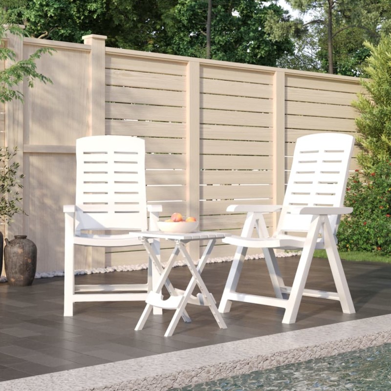 vidaXL 3-tlg. Garten-Essgruppe Weiß Polypropylen vidaXL 3-tlg. Garten-Essgruppe Weiß Polypropylen