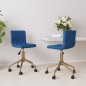 Esszimmerstühle 2 Stk. Drehbar Blau Samt Esszimmerstühle 2 Stk. Drehbar Blau Samt