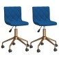 Esszimmerstühle 2 Stk. Drehbar Blau Samt Esszimmerstühle 2 Stk. Drehbar Blau Samt