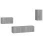 vidaXL 4-tlg. TV-Schrank-Set Grau Sonoma Holzwerkstoff vidaXL 4-tlg. TV-Schrank-Set Grau Sonoma Holzwerkstoff