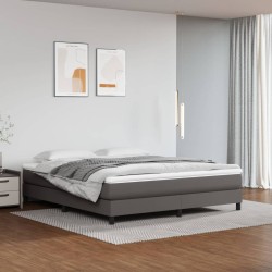 vidaXL Boxspringbett Grau 180x200 cm Kunstleder