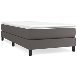 vidaXL Boxspringbett Grau 100x200 cm Kunstleder