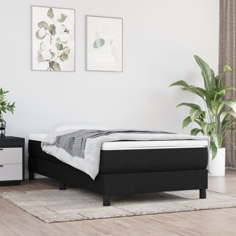 vidaXL Boxspringbett Schwarz 90x200 cm Stoff vidaXL Boxspringbett Schwarz 90x200 cm Stoff