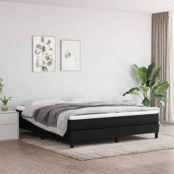 vidaXL Boxspringbett Schwarz 180x200 cm Stoff