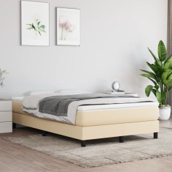 vidaXL Bettgestell Creme 120x200 cm Stoff