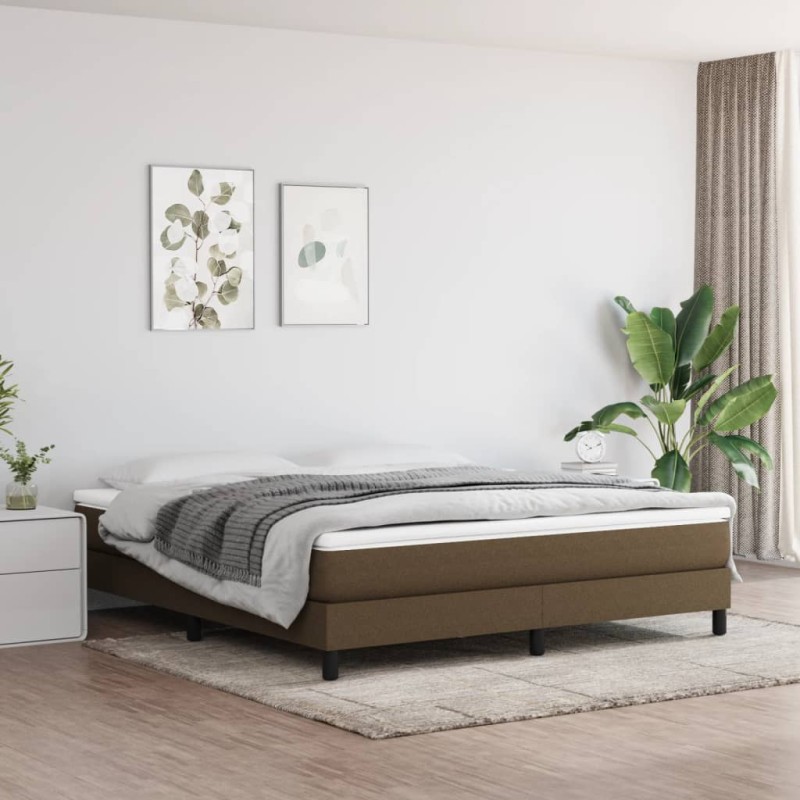 vidaXL Boxspringbett Dunkelbraun 180x200 cm Stoff vidaXL Boxspringbett Dunkelbraun 180x200 cm Stoff
