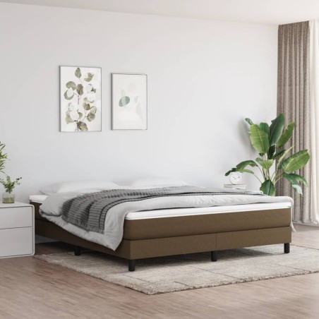 vidaXL Boxspringbett Dunkelbraun 180x200 cm Stoff