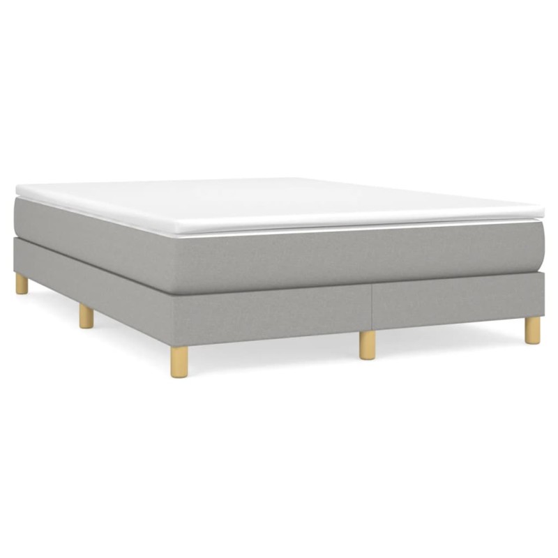 vidaXL Boxspringbett Hellgrau 140x200 cm Stoff vidaXL Boxspringbett Hellgrau 140x200 cm Stoff