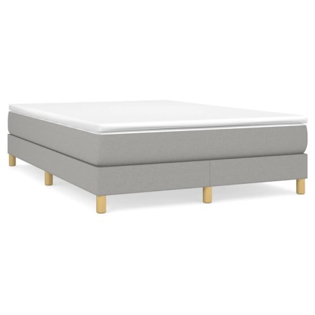vidaXL Boxspringbett Hellgrau 140x200 cm Stoff