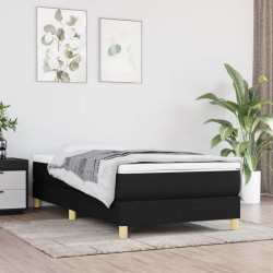 vidaXL Boxspringbett Schwarz 80x200 cm Stoff