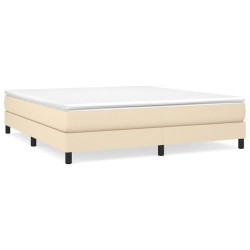 vidaXL Boxspringbett Creme 180x200 cm Stoff