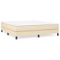 vidaXL Boxspringbett Creme 180x200 cm Stoff